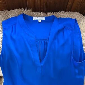 Never worn! Chaus Women's Vibrant Blue V-Neck Blouse